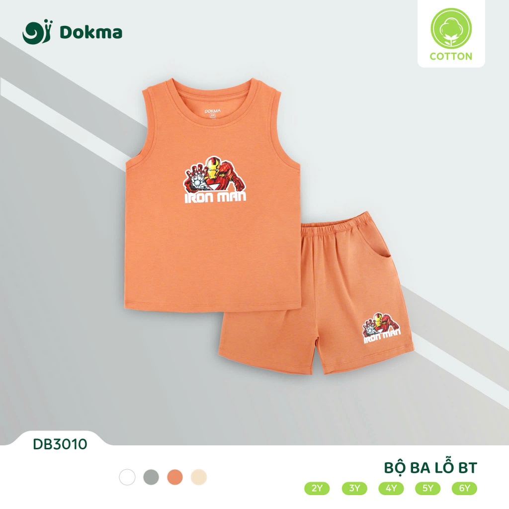 (11-22kg, 2-6Y) Bộ Ba Lỗ, Sát Nách Bé Trai Dokma DB2720 DB3010