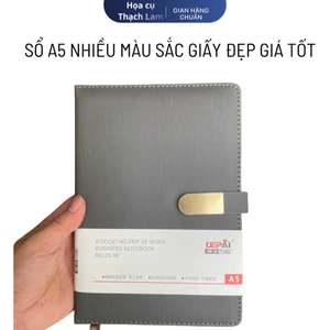Sổ Tay A5 Bìa Da PU Cao Cấp Có Khóa Nam Châm 200 Trang Ghi Chép Văn Phòng