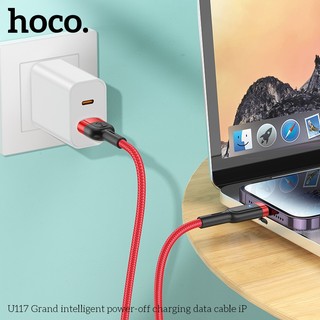 Cáp sạc tự ngắt Hoco U117 cổng LaiNing max 2.4A, dài 1.2M (Đen)