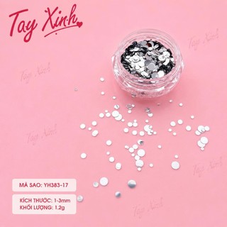 Hạt Kim Tuyến Nail Bạc Cao Cấp | Charm Sao Tim Tròn Trang Trí Móng | Phụ Kiện Nail Tay Xinh