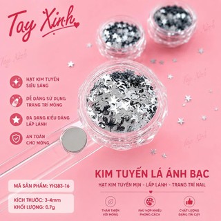 Hạt Kim Tuyến Nail Bạc Cao Cấp | Charm Sao Tim Tròn Trang Trí Móng | Phụ Kiện Nail Tay Xinh