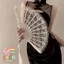 Quạt NHỰA REN cổ trang nan múa khiêu vũ cầm tay cosplay trang trí trưng bày đẹp