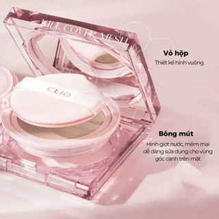 Phấn nước Clio Kill Cover Mesh Glow Cushion che phủ cao, căng bóng tự nhiên, bền màu lâu trôi