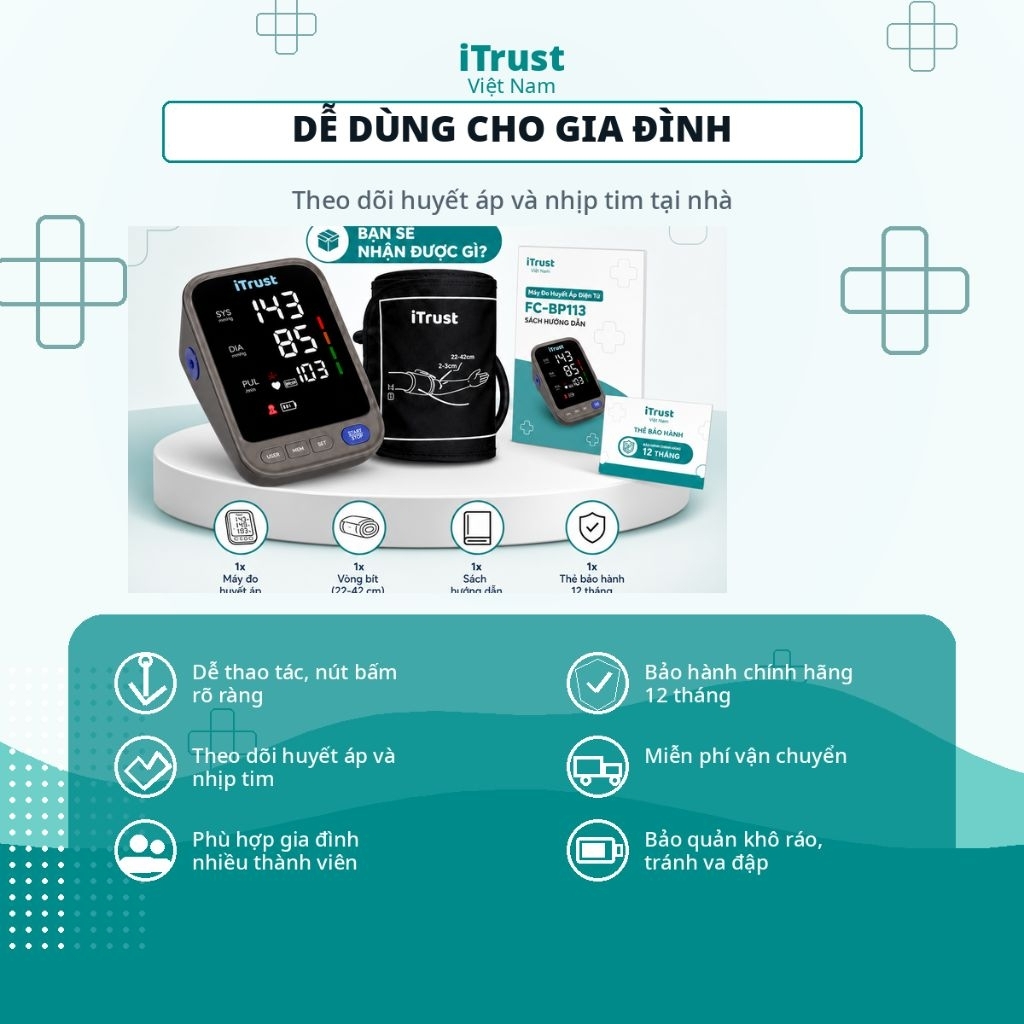 [Chính hãng]Máy đo huyết áp bắp tay ITrust BP113 màn hình led lớn,giọng nói tiếng việt,bảo hành | BigBuy360 - bigbuy360.vn
