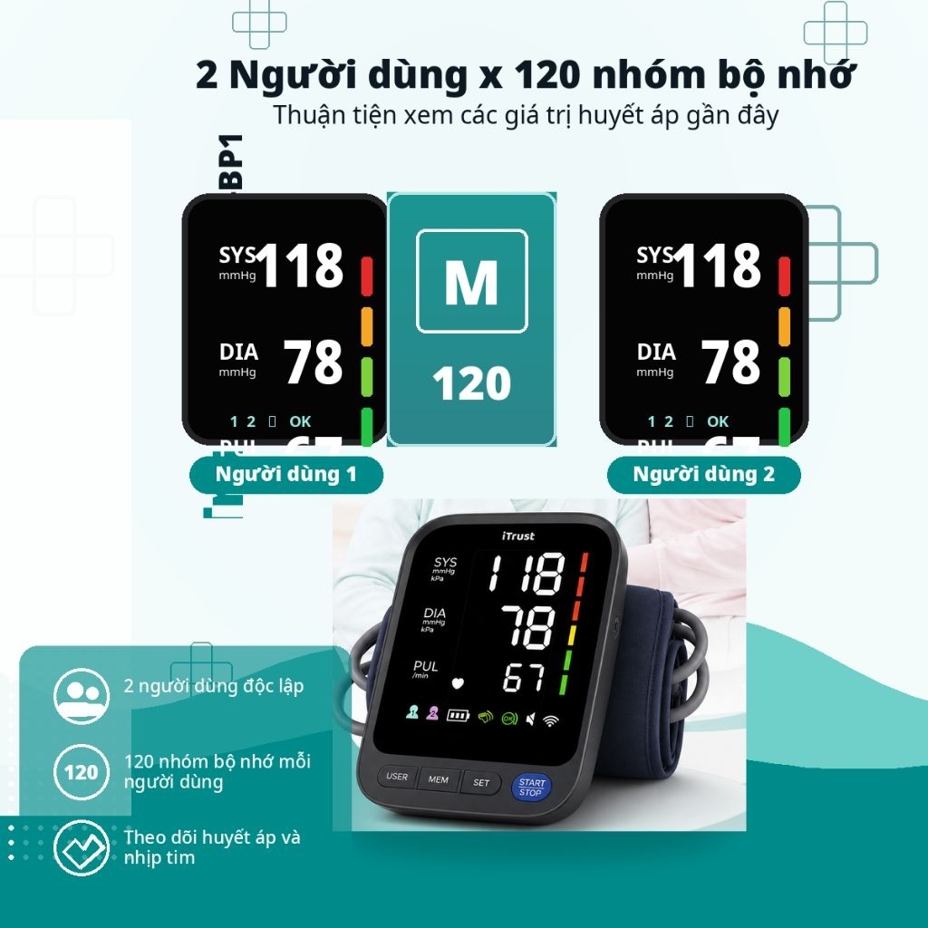 [Chính hãng]Máy đo huyết áp bắp tay ITrust BP113 màn hình led lớn,giọng nói tiếng việt,bảo hành | BigBuy360 - bigbuy360.vn