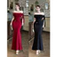 Đầm Maxi Dẻo Đuôi Loe Nơ Vai Kèm Charm Eo Full Tone