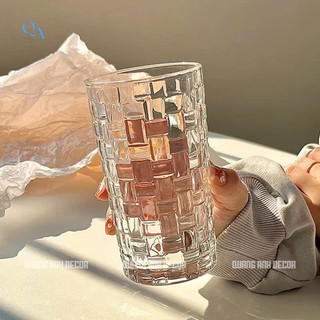 BỘ 6 LY Thủy Tinh Pha Lê Họa Tiết CARO | Cốc Uống Nước, DECOR, Phong Cách Hiện Đại chất liệu DÀY DẶN