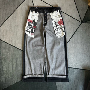 Quần ống rộng denim phối layer túi ngược bên hông phong cách độc lạ