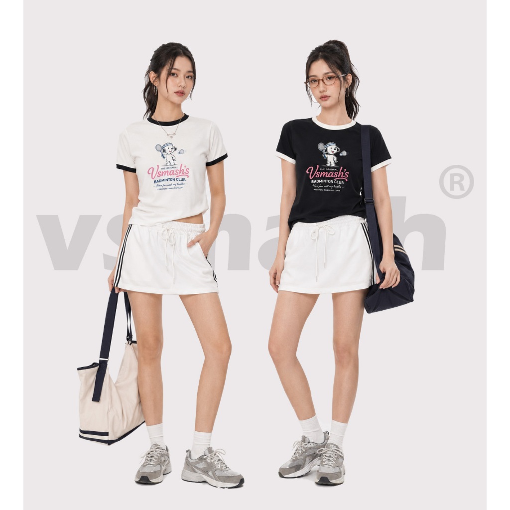 Áo Thun Cầu Lông Nữ Vsmash Sportwear BUDDIES TEE – Vải Bông Em Bé Mềm Mịn, Thoáng Mát, Thấm hút tốt, Co giãn