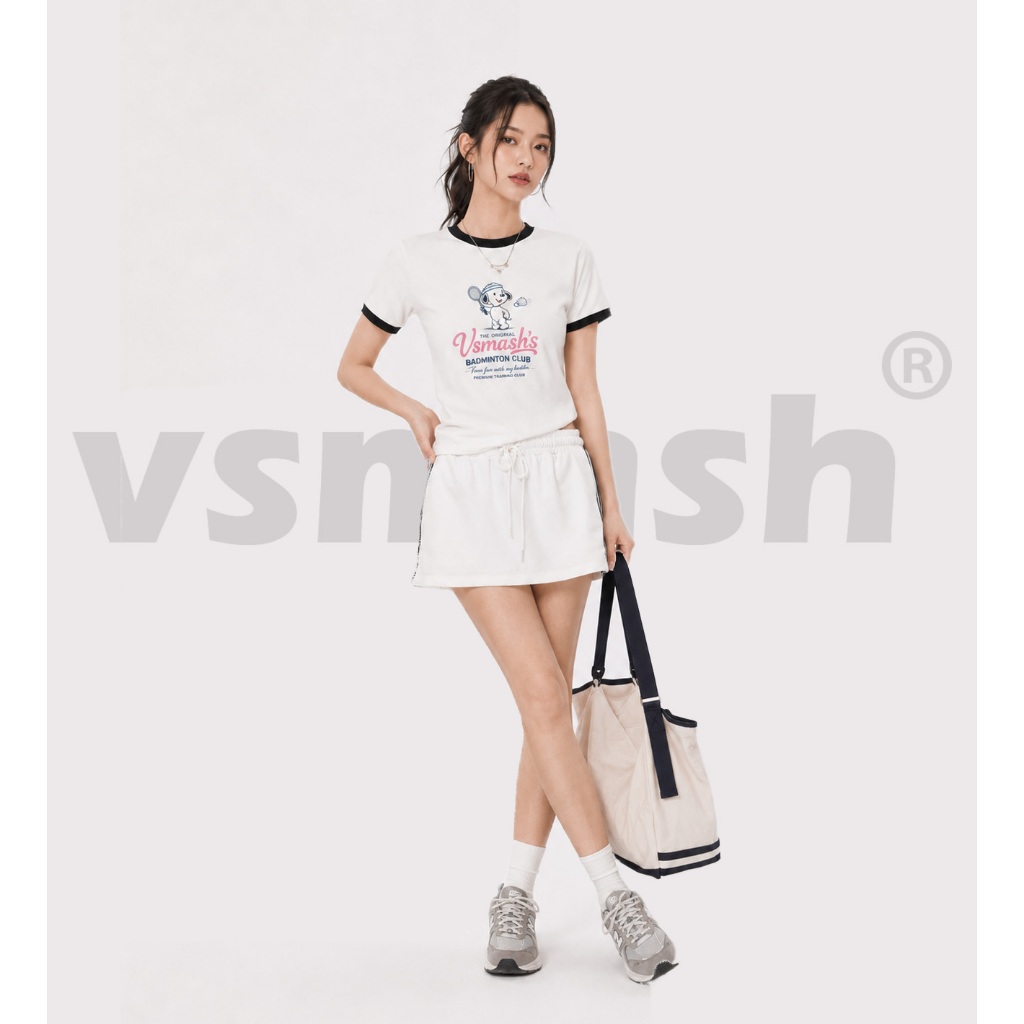Áo Thun Cầu Lông Nữ Vsmash Sportwear BUDDIES TEE – Vải Bông Em Bé Mềm Mịn, Thoáng Mát, Thấm hút tốt, Co giãn