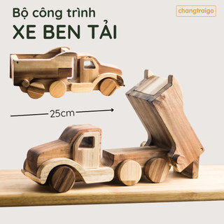 Xe Ben Gỗ Nâng Thùng, Thùng Ben Nâng Lên Xuống, Đồ Chơi Gỗ Giáo Dục - Chàng Trai Gỗ