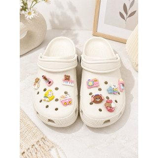 Bộ 10 charm GẤU NHẠC  - sẵn chân đế gắn, phụ kiện nhựa cứng dễ thương, gắn dép, trang trí túi xách