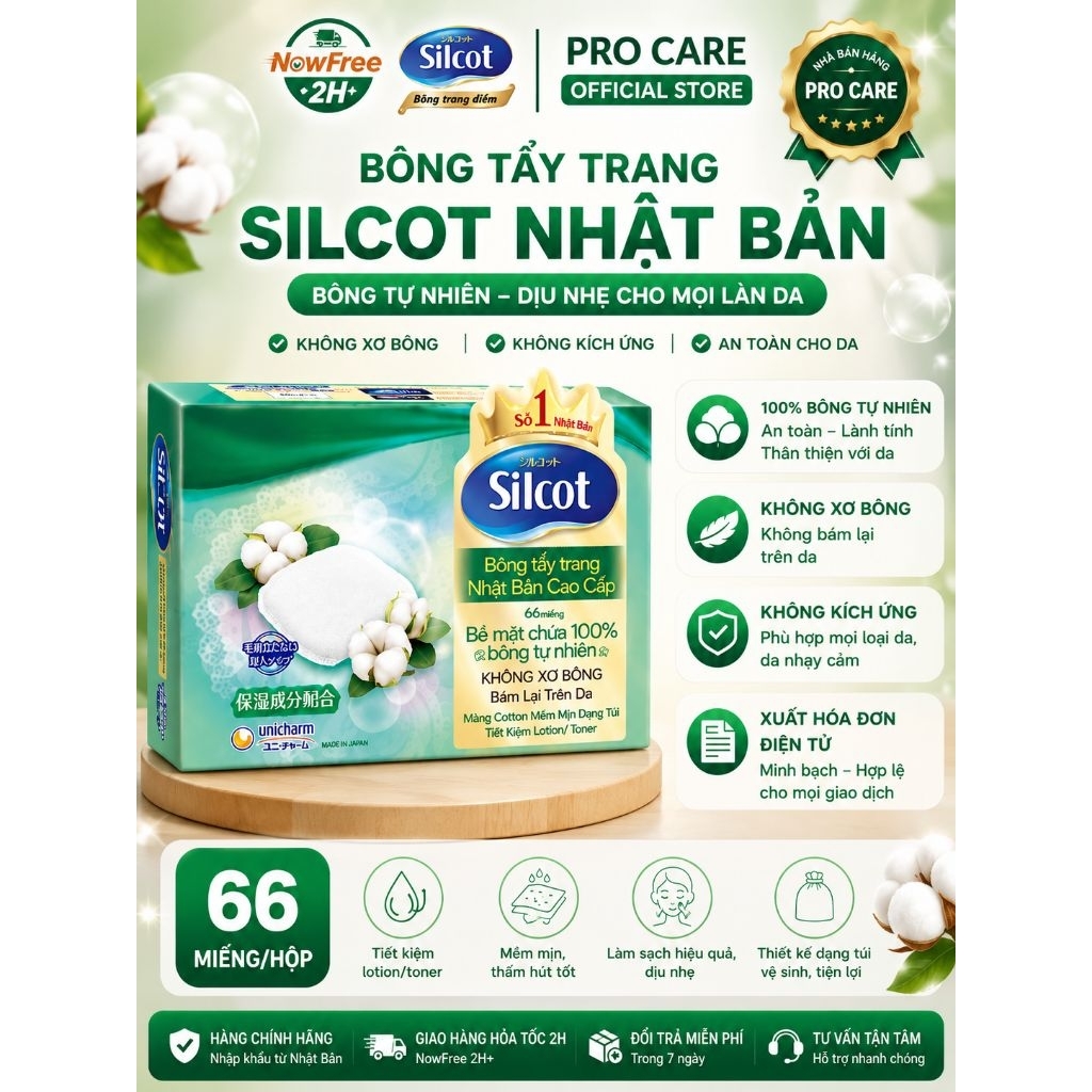 Bông tẩy trang Silcot Nhật Bản 66 miếng | Shopee Việt Nam