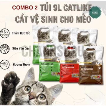 Cát vệ sinh mèo Like Cat Litter - [Combo 2 túi - mỗi túi 9L] cát vệ sinh mèo vón tốt, khử mùi, ít bụi tiết kiệm cho mèo