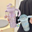 Bình nước dung tích lớn 1200ml màu pastel có tay cầm tiện lợi