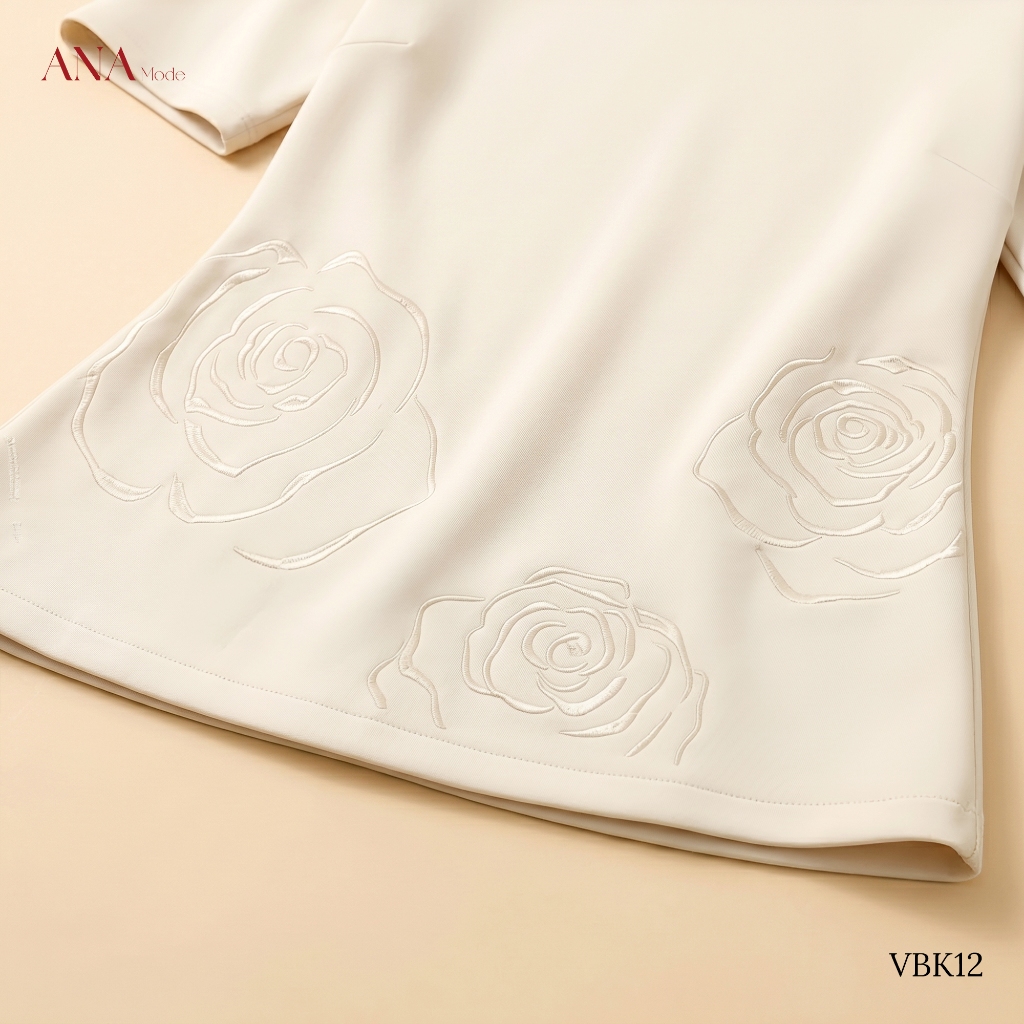 Áo Thun Thêu Hoa Trung Niên ANA Mode Chất Liệu Cotton Mềm Mịn Mát Đi Chơi Quà Tặng Mẹ AK25VBK12