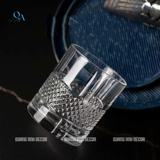 BỘ 6 LY Thủy Tinh  Pha Lê Uống R.Ư.Ợ.U Ngoại, ROCK, WHISKY, CHIVAS Họa Tiết THÂN KIM CƯƠNG 300ML