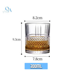 BỘ 6 LY Thủy Tinh  Pha Lê Uống R.Ư.Ợ.U Ngoại, ROCK, WHISKY, CHIVAS Họa Tiết THÂN KIM CƯƠNG 300ML
