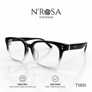 Gọng Kính Cận N’ROSA T1891 – Form Vuông Thanh Mảnh, Nhựa Cao Cấp Siêu Nhẹ, Thời Trang Unisex