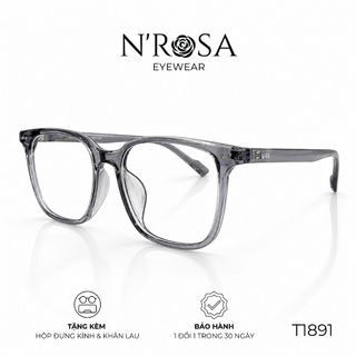 Gọng Kính Cận N’ROSA T1891 – Form Vuông Thanh Mảnh, Nhựa Cao Cấp Siêu Nhẹ, Thời Trang Unisex