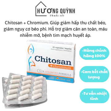 Viên uống giảm cân Chitosan + Chromium Giảm mỡ bụng, giảm hấp thu chất béo, mỡ máu