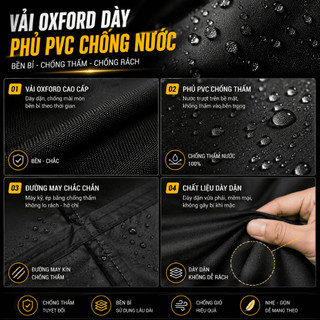 Áo Mưa Choàng Trùm Freesize Chống Thấm 100% Vải Oxford PVC Cao Cấp Che Kín Toàn Thân Đi Xe Máy Mưa Lớn Không Lo Ướt