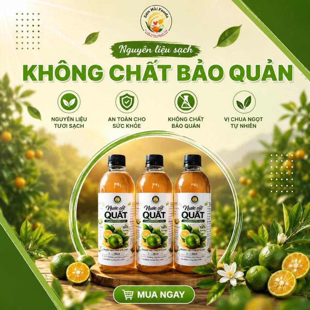 Nước Cốt Quất Đường Phèn Từ Vườn VietGAP 3.6ha -  500ml