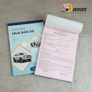 Hợp đồng mua bán xe ôtô, xe máy khổ A4 / 2 liên + Giấy Bán xe khổ A5 - 2 liên /50 bộ+++