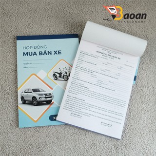 Hợp đồng mua bán xe ôtô, xe máy khổ A4 / 2 liên + Giấy Bán xe khổ A5 - 2 liên /50 bộ+++