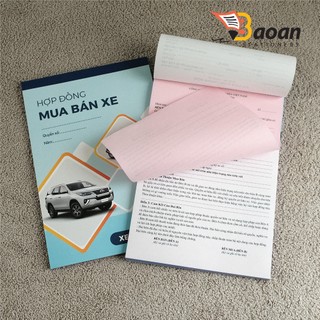 Hợp đồng mua bán xe ôtô, xe máy khổ A4 / 2 liên + Giấy Bán xe khổ A5 - 2 liên /50 bộ+++