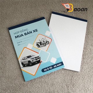 Hợp đồng mua bán xe ôtô, xe máy khổ A4 / 2 liên + Giấy Bán xe khổ A5 - 2 liên /50 bộ+++