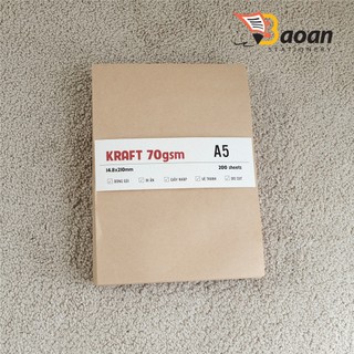 Giấy kraft 80gsm khổ A4, A5 dùng in ấn, làm sổ, nhật kí, gói phụ kiện, die cut++++
