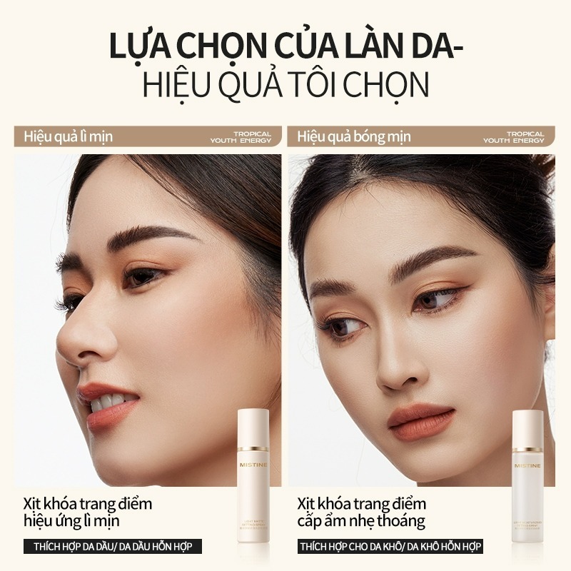 COMBO 2 xịt khoá makeup MISTINE xịt khoá nền Hiệu quả lì mịn 100ml*2