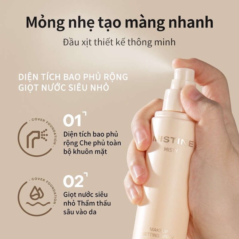 COMBO 2 xịt khoá makeup MISTINE xịt khoá nền Hiệu quả lì mịn 100ml*2
