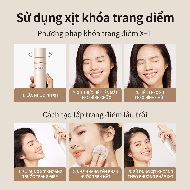 COMBO 2 xịt khoá makeup MISTINE xịt khoá nền Hiệu quả lì mịn 100ml*2