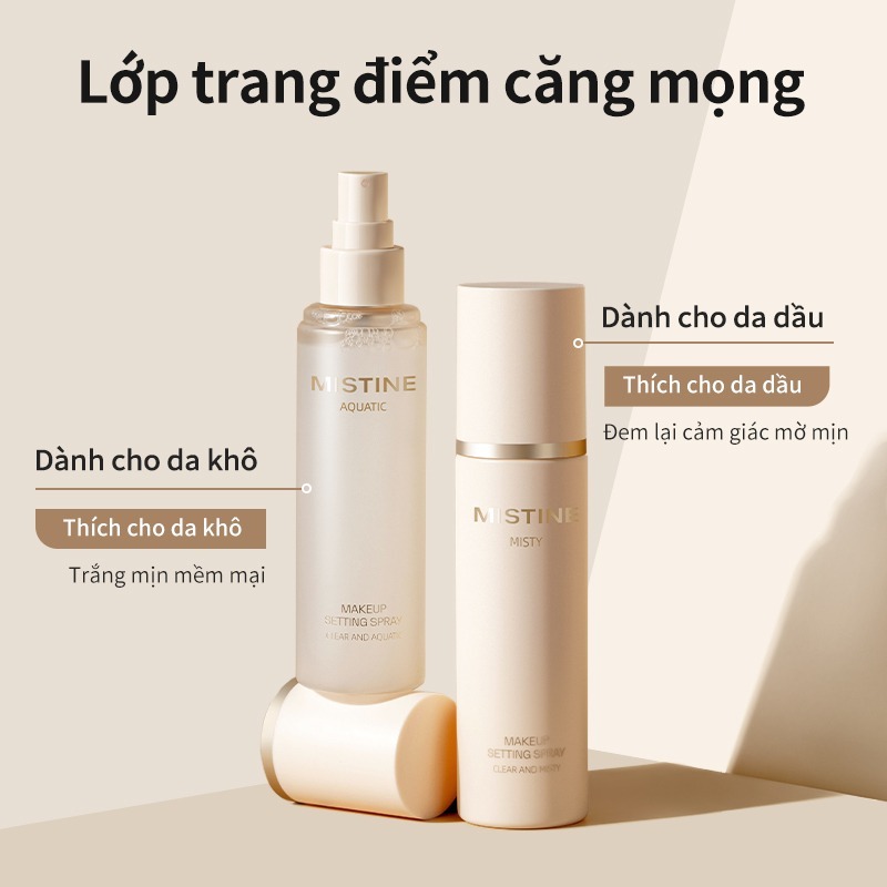 COMBO 2 xịt khoá makeup MISTINE xịt khoá nền Hiệu quả lì mịn 100ml*2
