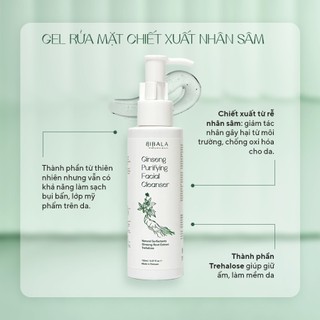 Gel rửa mặt chiết xuất Nhân Sâm Bibala ngừa mụn và thanh lọc da 130ml