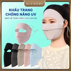 Khẩu Trang Chống Nắng UV ALOHOME Che Kín Mặt Tai Thun Lạnh Co Giãn, Thoáng Khí Đi Xe Máy Chống Bụi