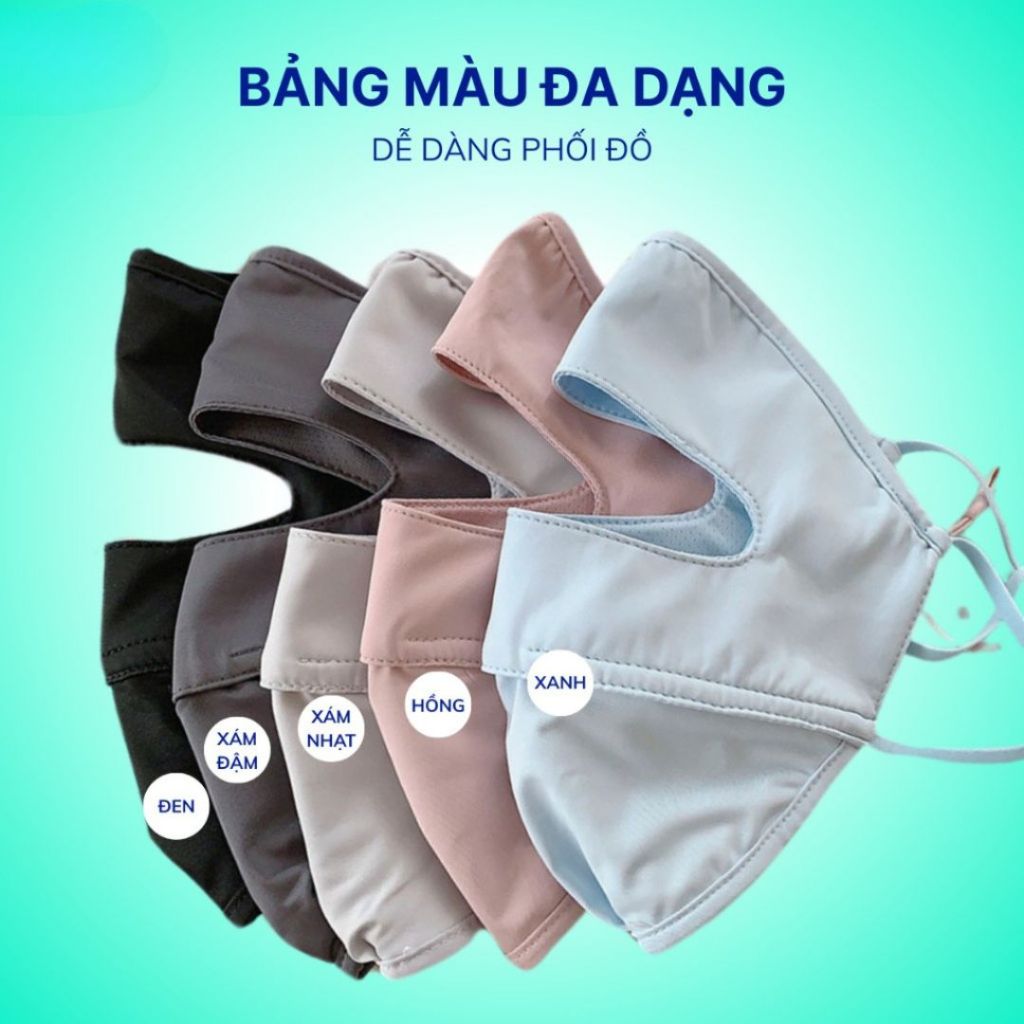 Khẩu Trang Chống Nắng UV ALOHOME Che Kín Mặt Tai Thun Lạnh Co Giãn, Thoáng Khí Đi Xe Máy Chống Bụi