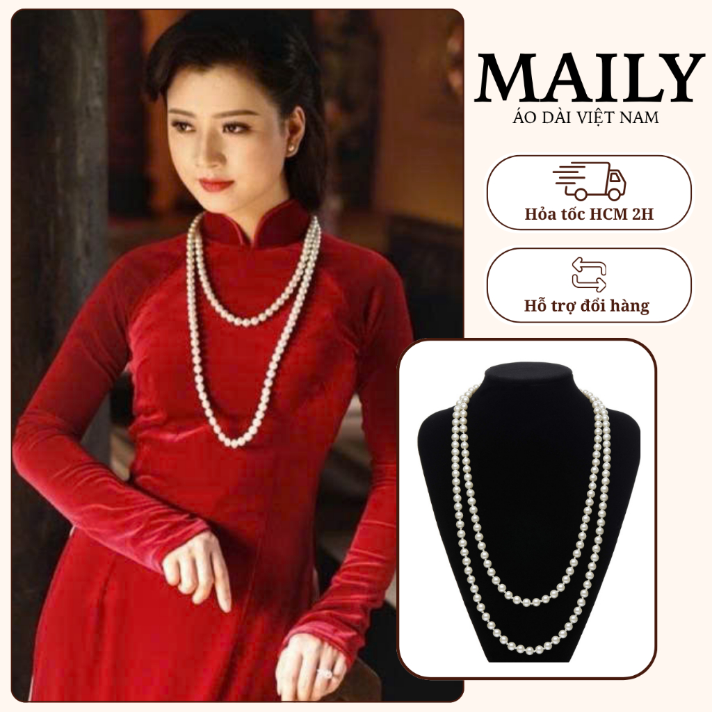 Vòng Cổ Ngọc Trai Nhân Tạo, Phụ Kiện Áo Dài Xinh - ÁO DÀI MAILY