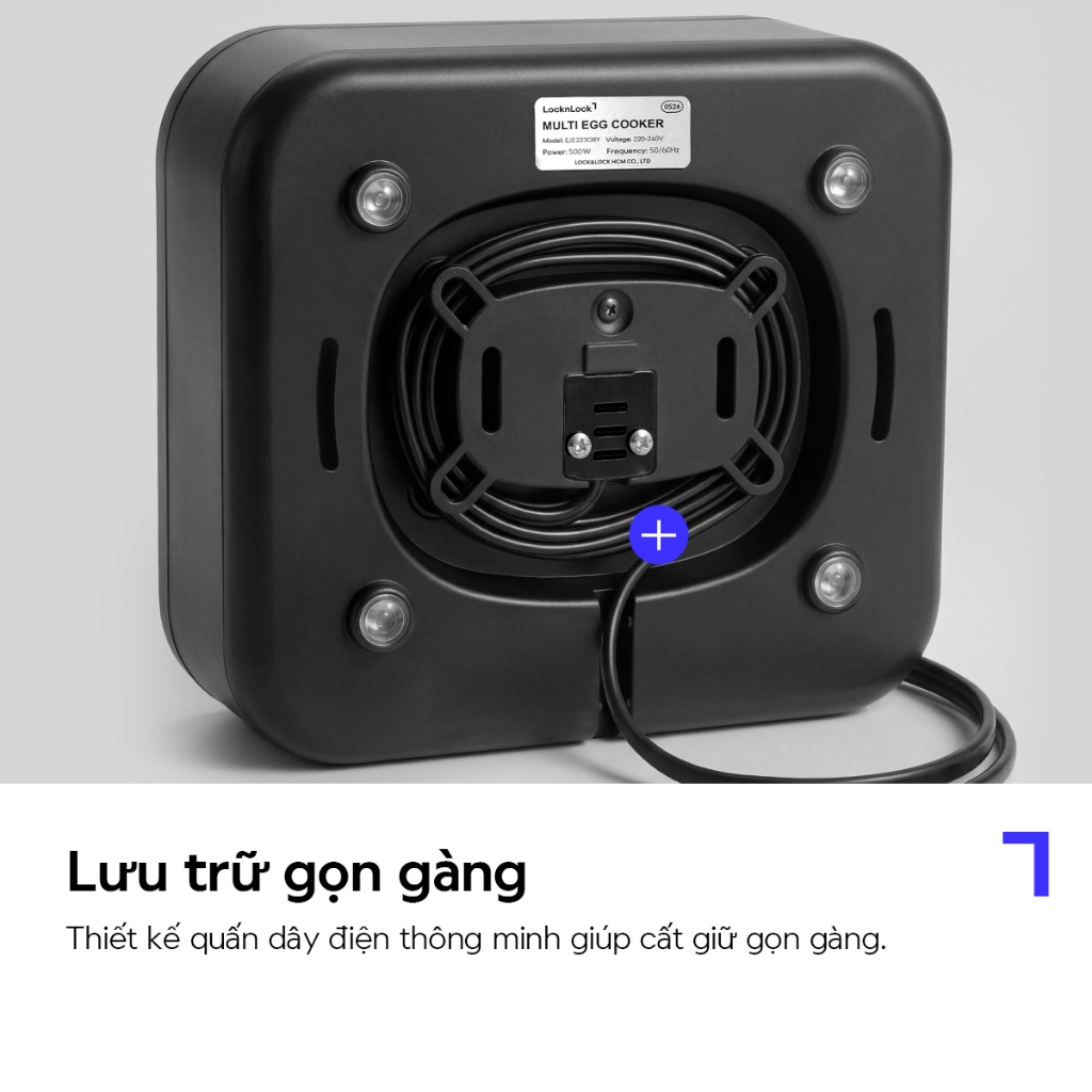 Máy Hấp Trứng Đa Năng LocknLock Multi Egg Cooker EJE223GRY Màu Xám, 3 Mức Nấu Trứng - K-MALL