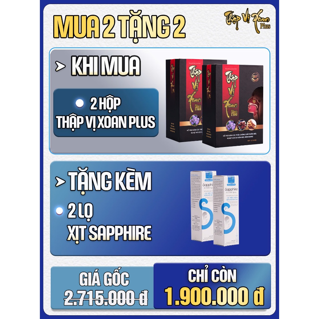 Thập Vị Xoang Plus hỗ trợ các vấn đề về Xoang Mũi Dị ứng