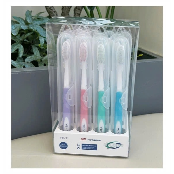 T43_Set 12 cây bàn chải đánh răng YINTI lông mảnh mềm có hộp đựng