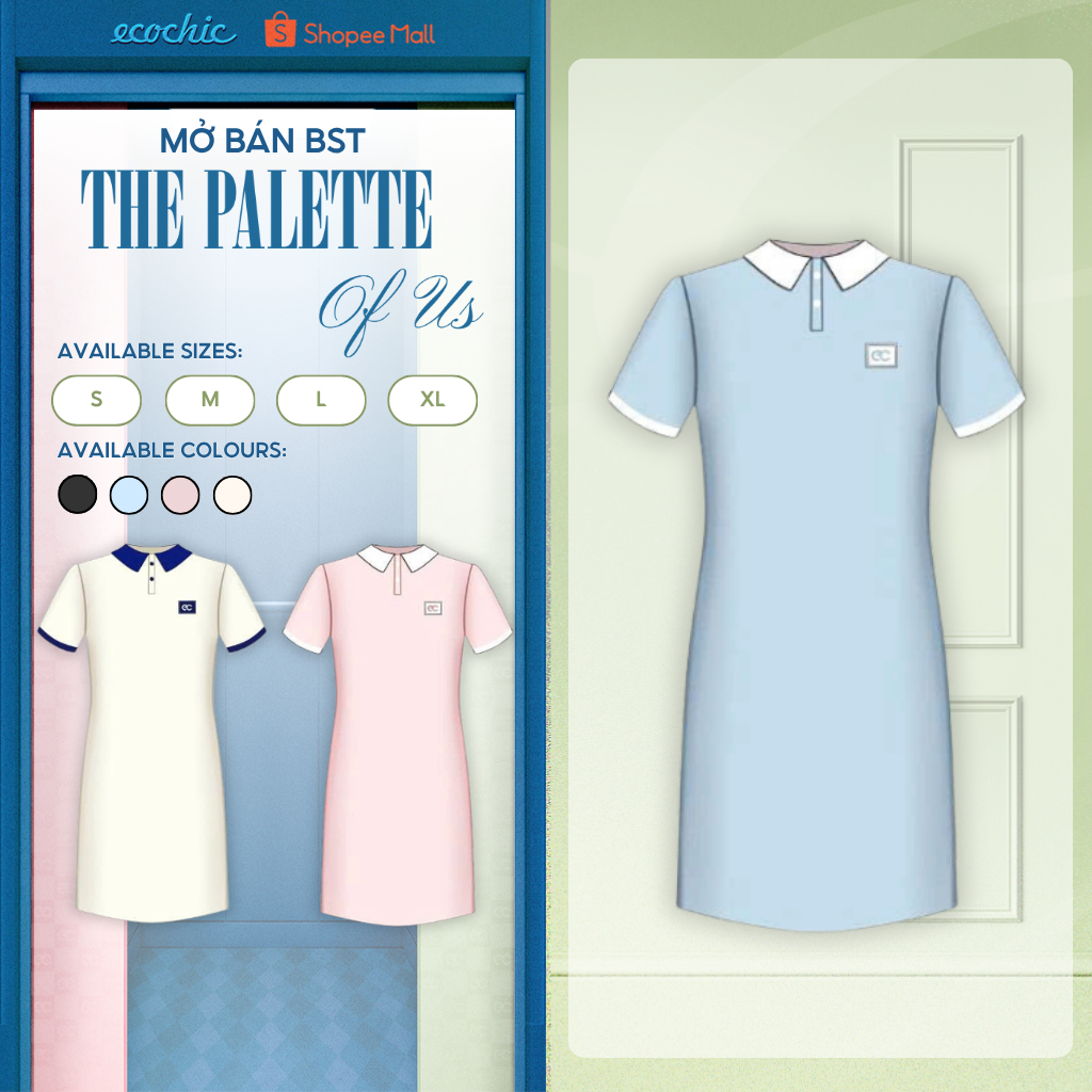 Váy Polo ECOCHIC Cổ Polo Phối Viền Tay Logo Chất Liệu Cao Cấp Chính Hãng B240