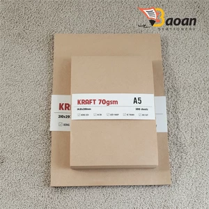 Giấy kraft 80gsm khổ A4, A5 dùng in ấn, làm sổ, nhật kí, gói phụ kiện, die cut++++