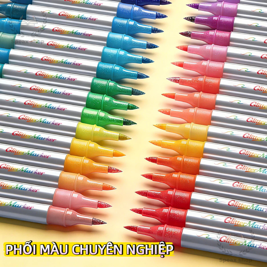 Bút Marker Nhũ Truecolor 2 Đầu 2 Màu 24-120 Màu Hiệu Ứng Lấp Lánh Vẽ Tranh Tô Màu Làm Thiệp Handmade Trang Trí Sổ Tay
