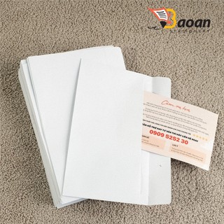 Bao thư trắng 100 cái/xấp - Kích thước 12x22cm - không keo - Giấy dày 80gsm/ 50+++