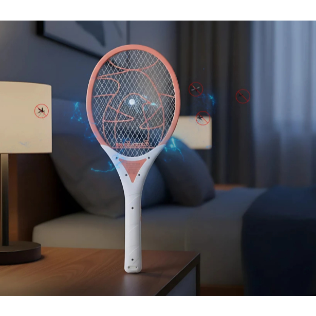 Vợt muỗi pin sạc, vợt điện bắt muỗi Rạng Đông 3 lớp có đèn led diệt muỗi hiệu quả