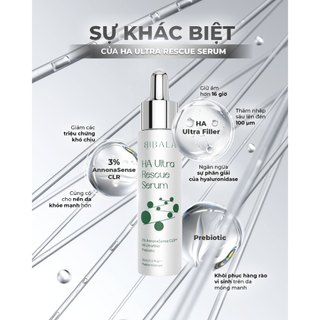 [MỚI] Tinh chất Hyaluronic Acid giảm viêm ngứa, cấp ẩm sâu, ngăn ngừa lão hóa - HA ULTRA RESCUE SERUM 30ML BIBALA