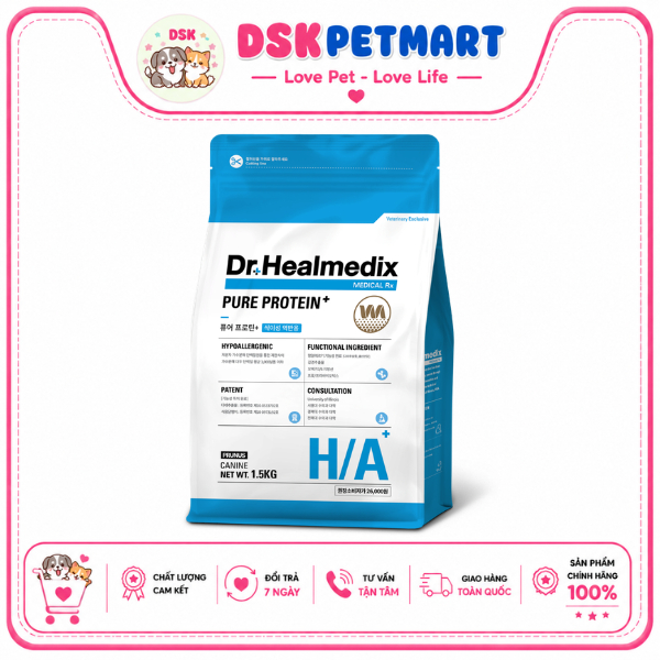 Thức Ăn Hạt Dr.Healmedix Hypoallergenic Pure Protein Cho Chó Dị Ứng  - Túi 1.5kg